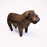 Leather Bulldog ottoman by Dimitri Omersa, England 1960s