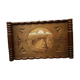 Old carved solid wood top, with glass plate - 50s