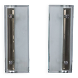 Pair of vintage 1960s metal and glass wall lamps, Italian design