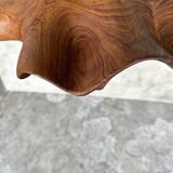 Large pendant light in corrugated teak leaf (Large D:60 H:20)