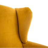 Yellow Wingback armchair, Scandinavia, 1940s