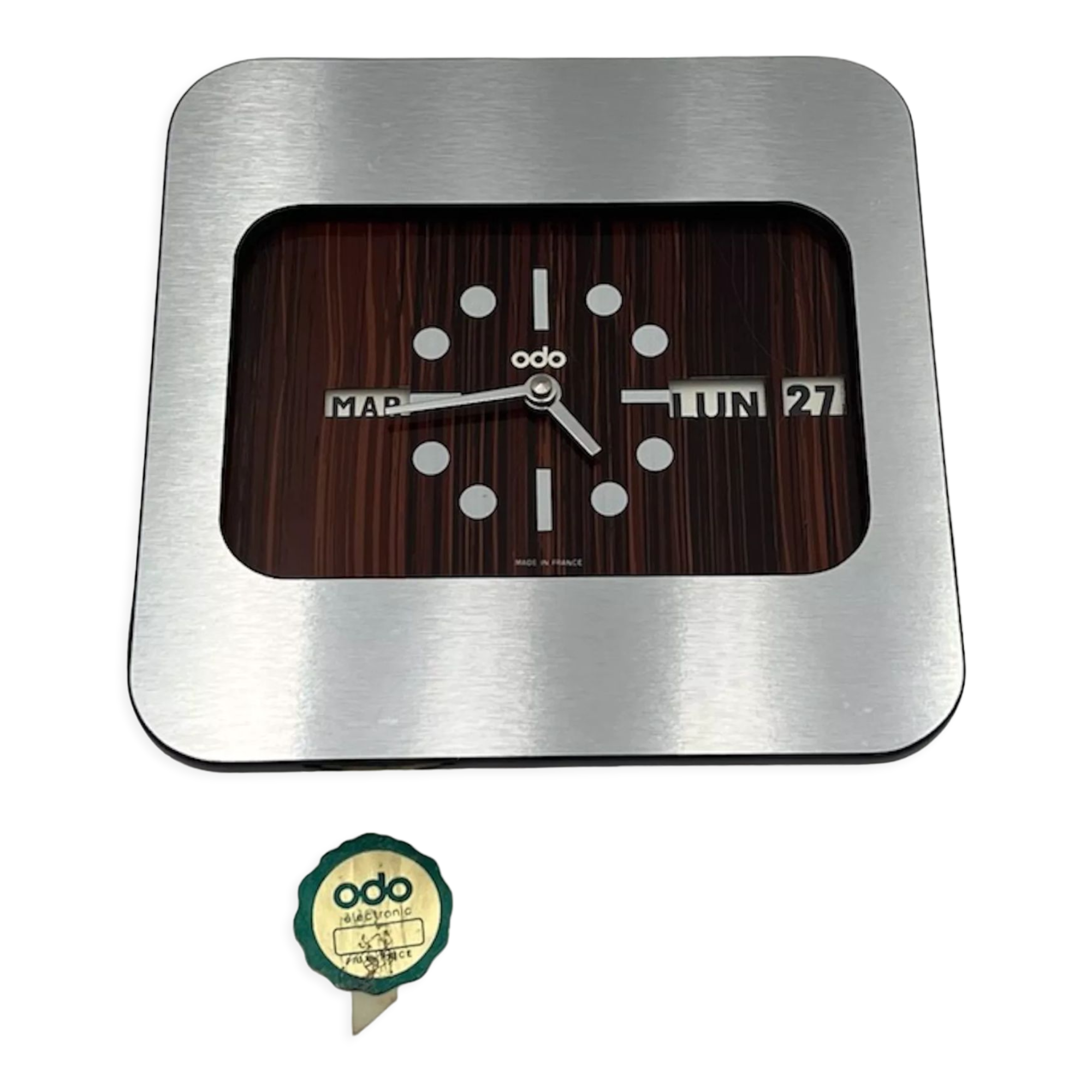 Space age clock calendar by odo france, 70s