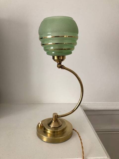 Old art deco brass lamp