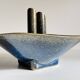 Vase céramique bleue vintage