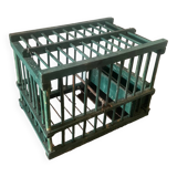 cage à oiseaux ancienne en bois et peinte en vert