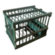 old bird cage made of wood and painted green