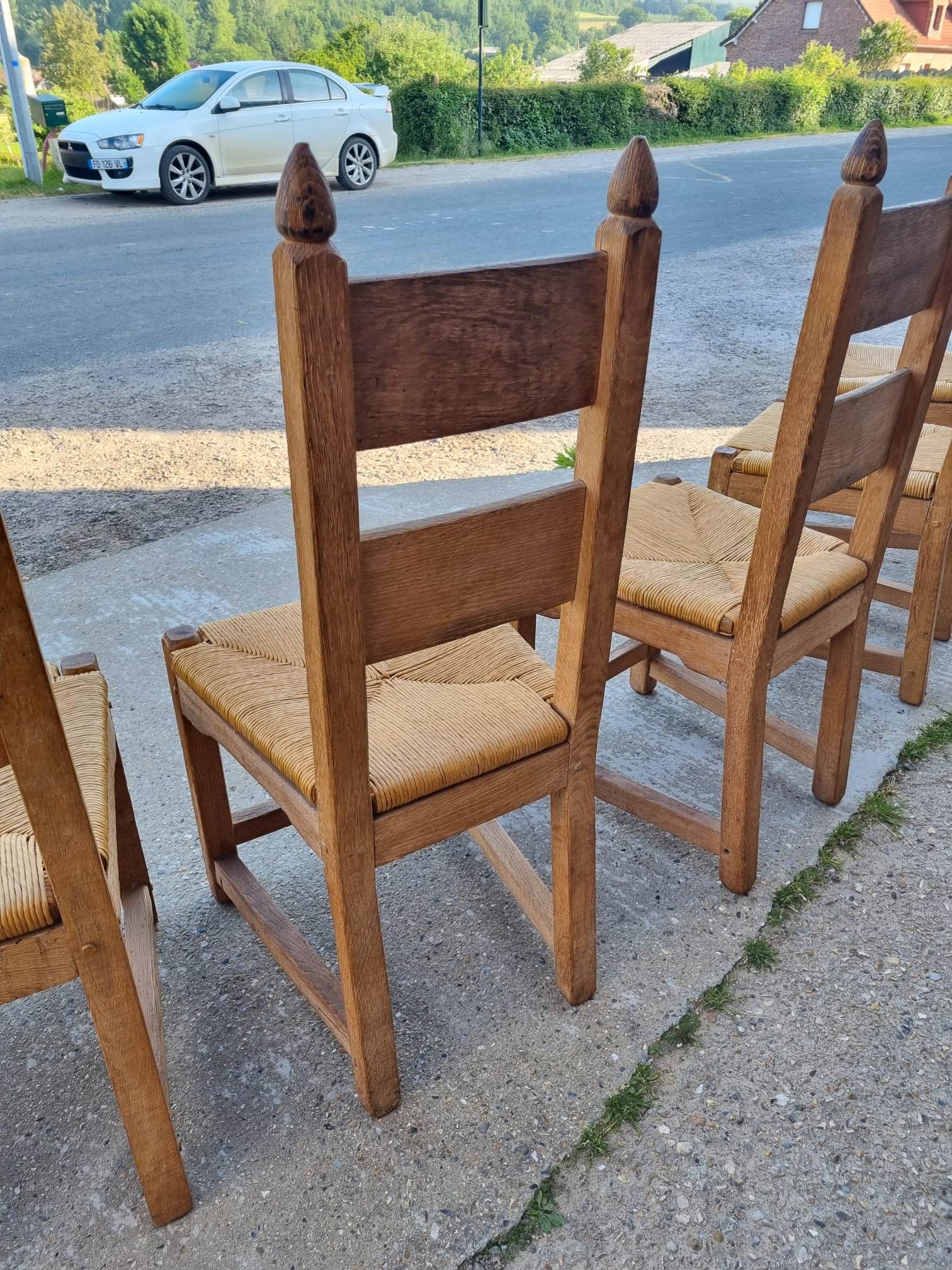 suite of 6 brutalist chairs
