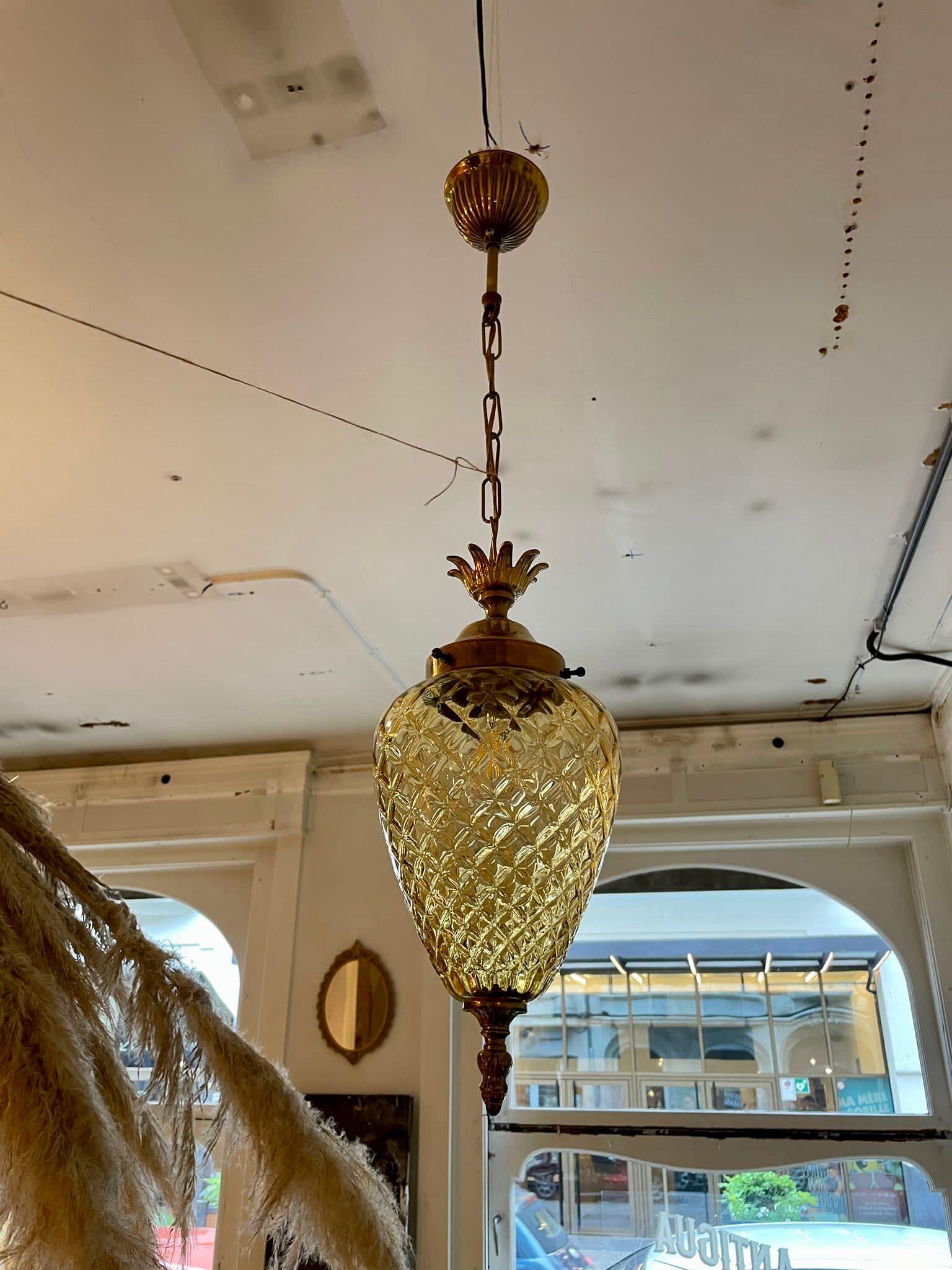Amber pineapple chandelier from the 70s