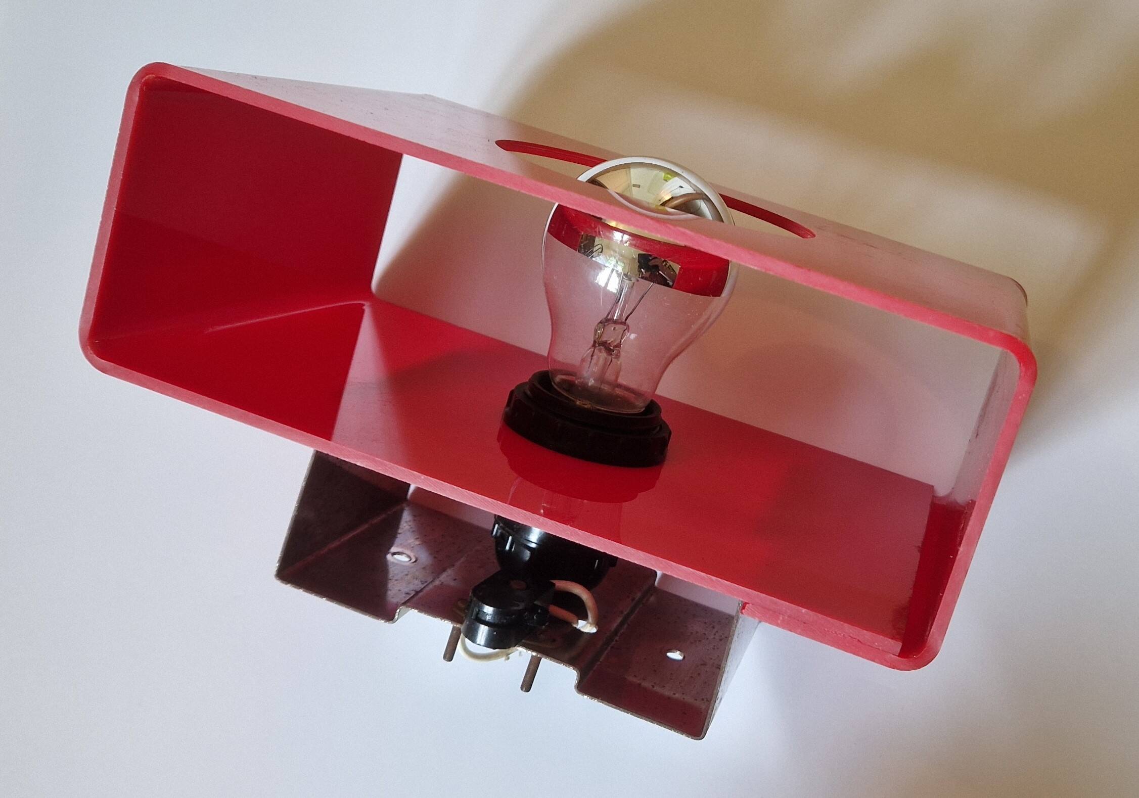 Vintage red disco wall light 1970 Jocelyne Trocmé