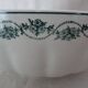 Salad bowl old faience St Amand decoration floral frieze green rinses
