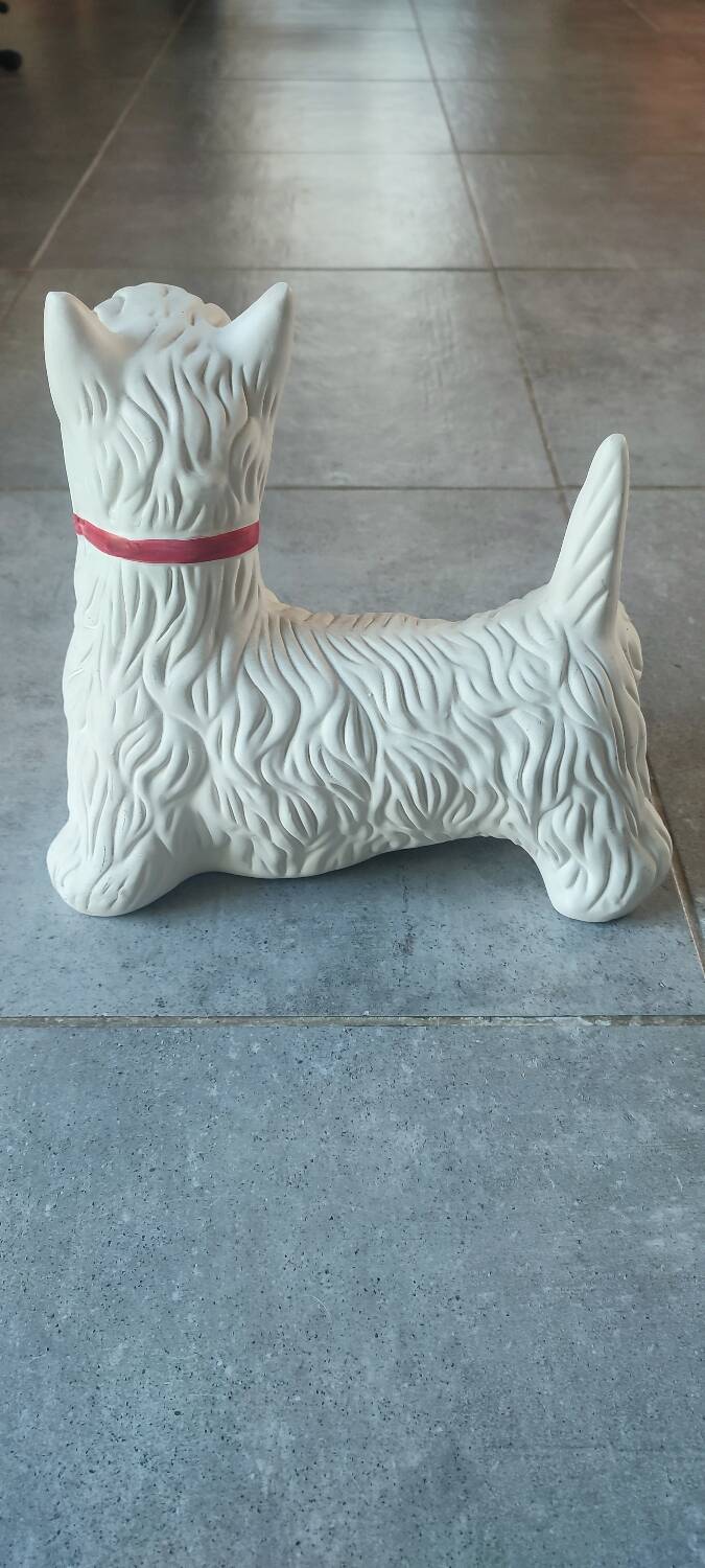 Ceramic zoomorphic dog statue