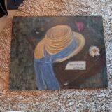 Tableau huile. Nature morte au chapeau