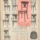 2 Thonet N°221 chairs, caned Art Nouveau bronze decor