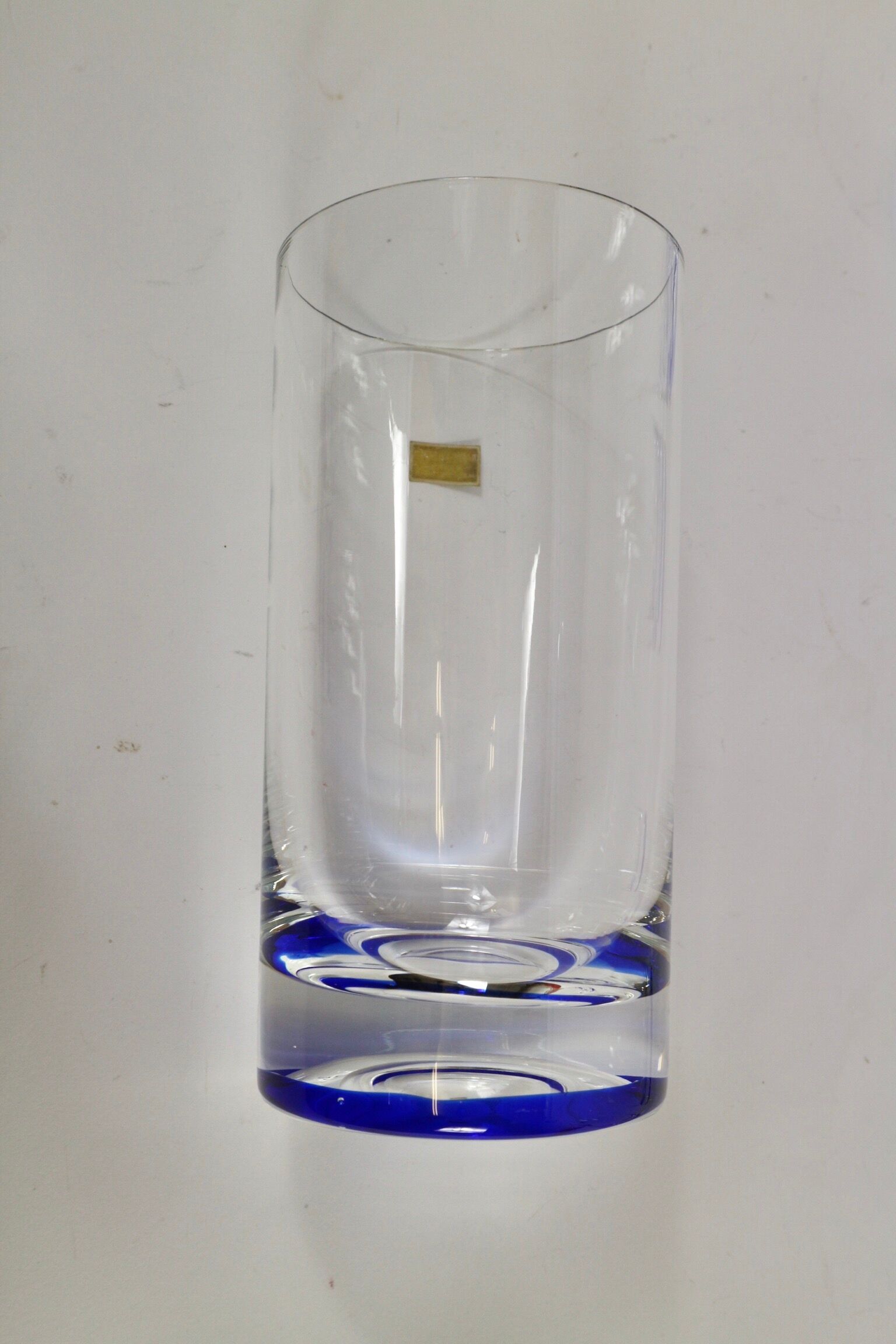 5 glasses with vintage blue decoration in glass by Murano by Nason and Moretti