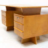 Bureau en bois de hêtre du milieu du siècle, années 1970, Tchécoslovaquie