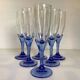 6 flûtes à champagne bleu cobalt Bormioli Rocco