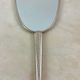 Toiletry set - metal and silk brush and hand mirror England from the 50s