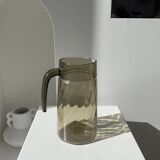 Vintage striated smoked glass carafe