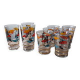 Set of 9 vintage Miro glasses