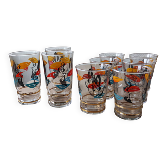 Set of 9 vintage Miro glasses