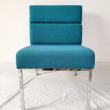Vintage metal and fabric armchair
