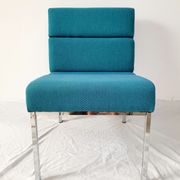 Vintage metal and fabric armchair