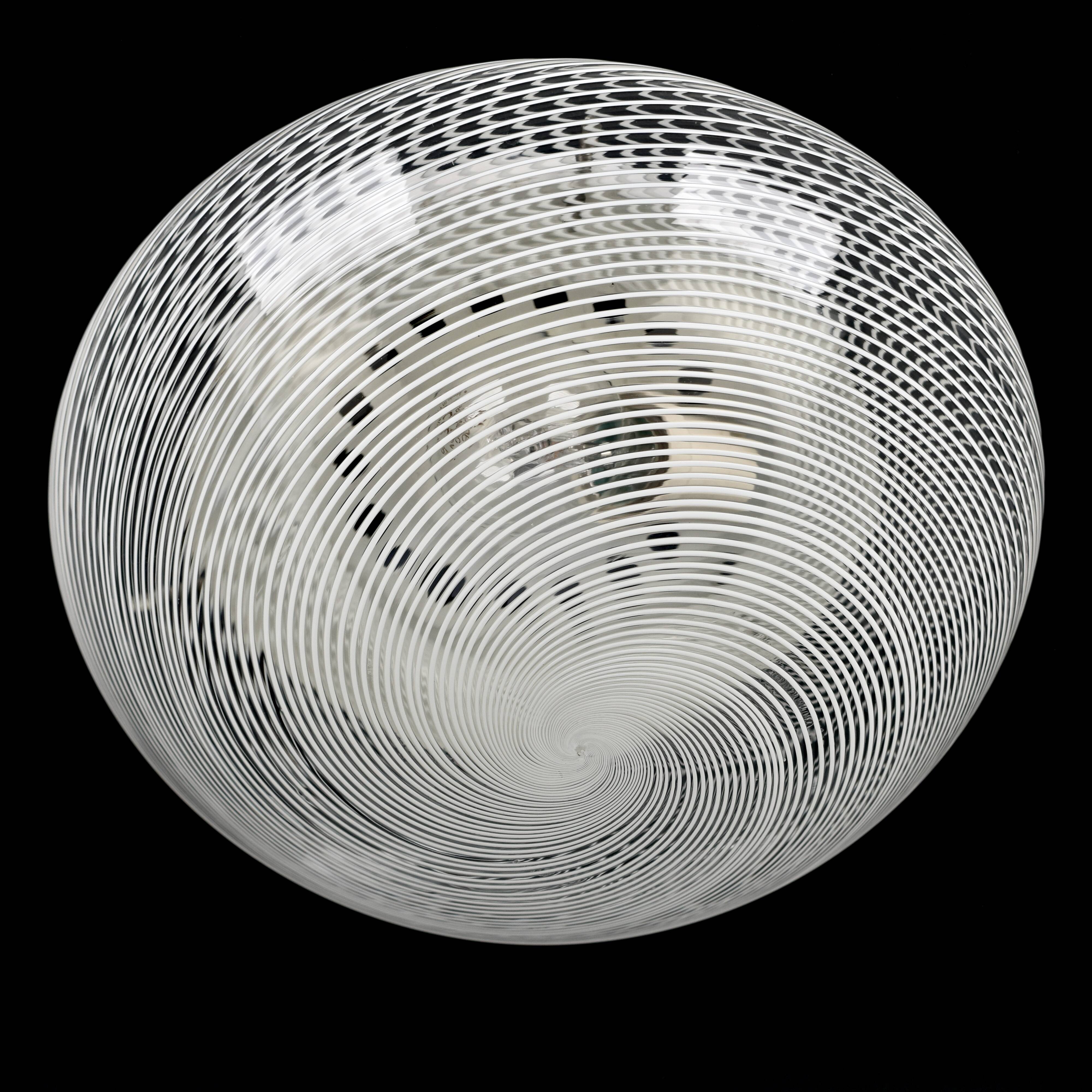 Vintage Venini Murano Glass Swirl Flush Mount