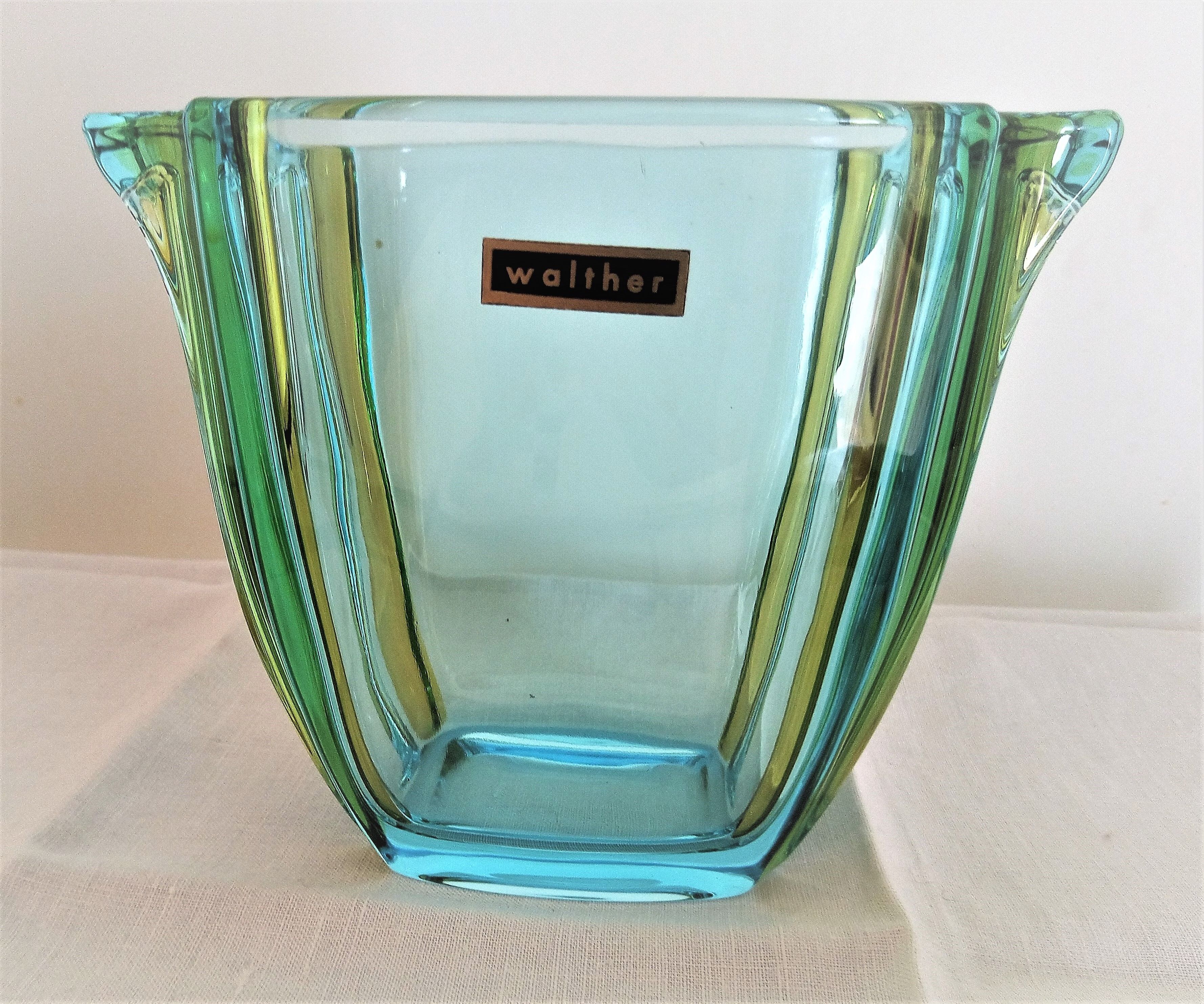 Art Deco glass vase Walther Glass