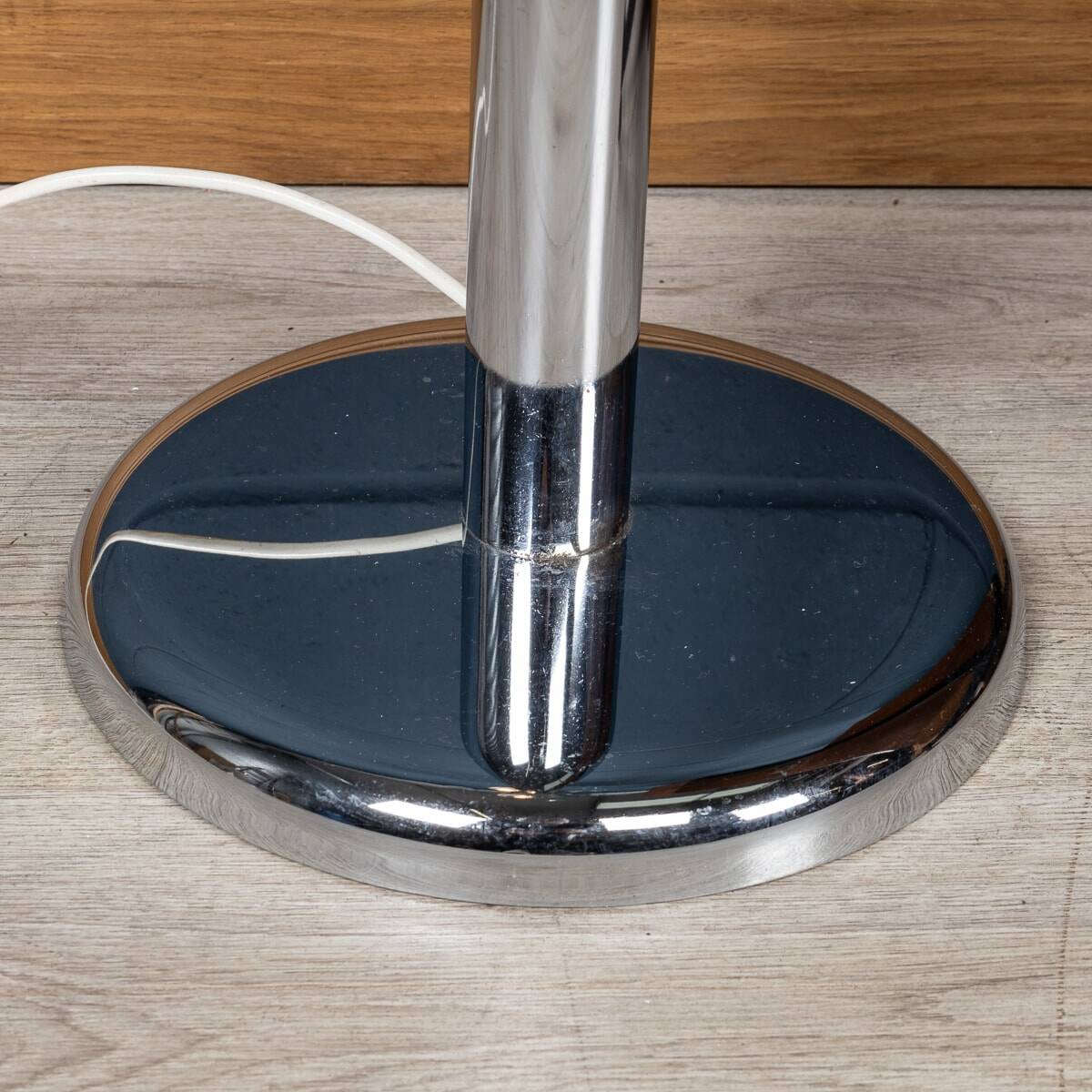 20th century italian chrome & glass floor lamp attributable to max ingrand