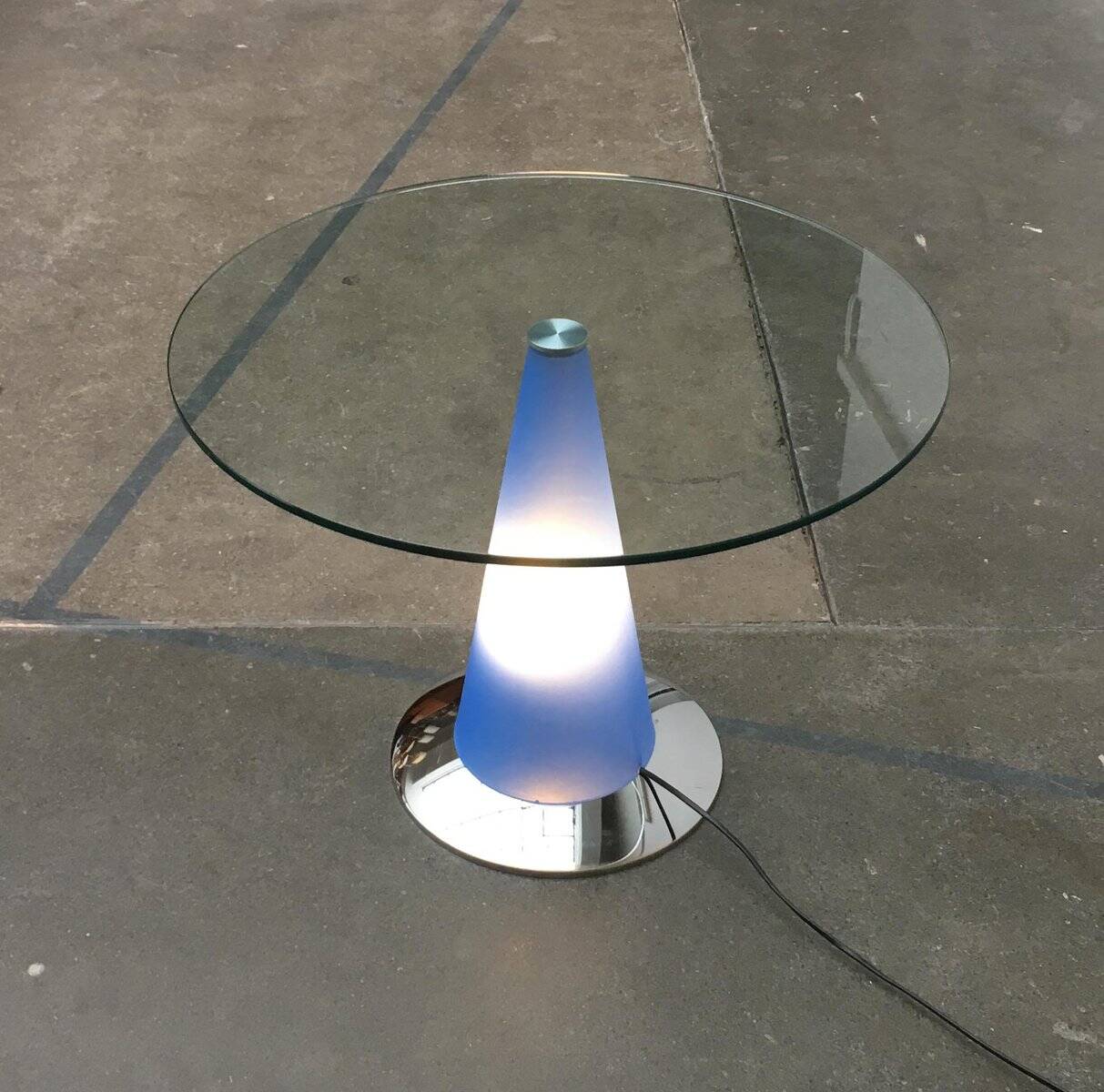 Birillo postmodern side table and floor lamp by Parisotto for Fontana Arte, 1980s