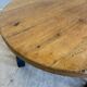 Round coffee table in wood and wrought iron – Rustic 1970s style