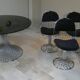 Margot chairs and Tulip dining table by Gastone Rinaldi for Rima, Italy, 1968, set of 5.