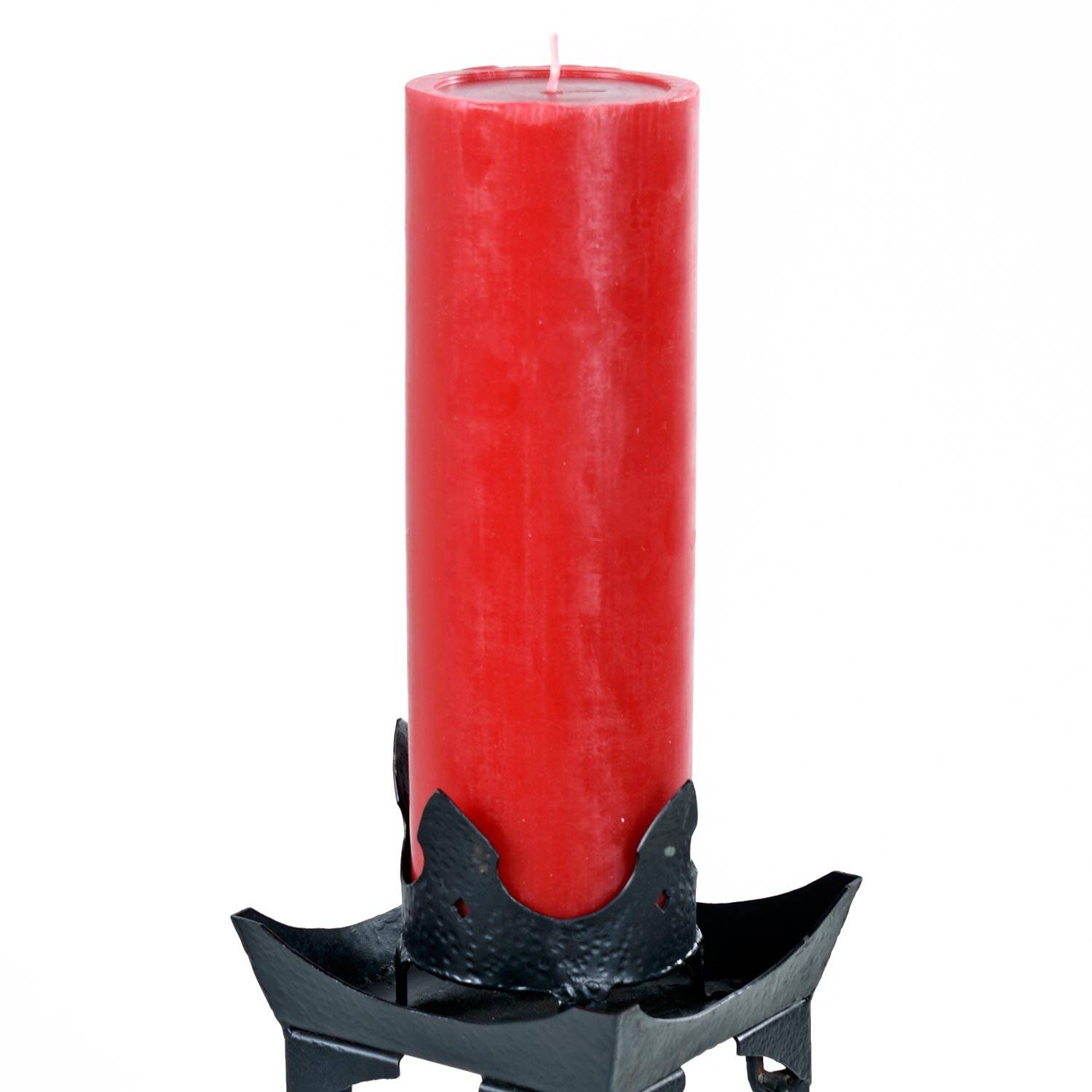 Pair of Gothic Iron Chain Link Free Standing Floor Candlesticks