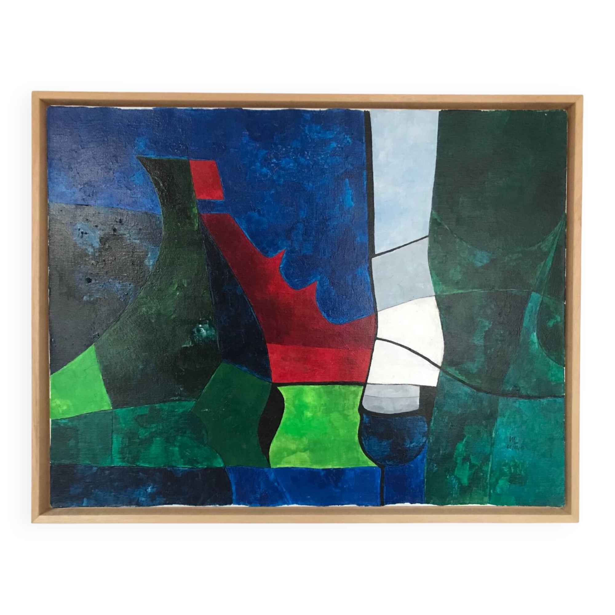 Dans le goût de Serge Poliakoff.Composition 2003.Acrylique sur toile