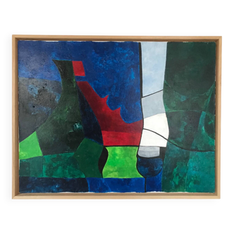 In the style of Serge Poliakoff. Composition 2003. Acrylic on canvas.