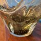 Large amber blown glass corolla bowl, Murano style