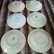 6 mismatched vintage deep plates in ironstone