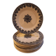 12 flat plates Terre de Fer, Brienne model, HB&CIE manufacture
