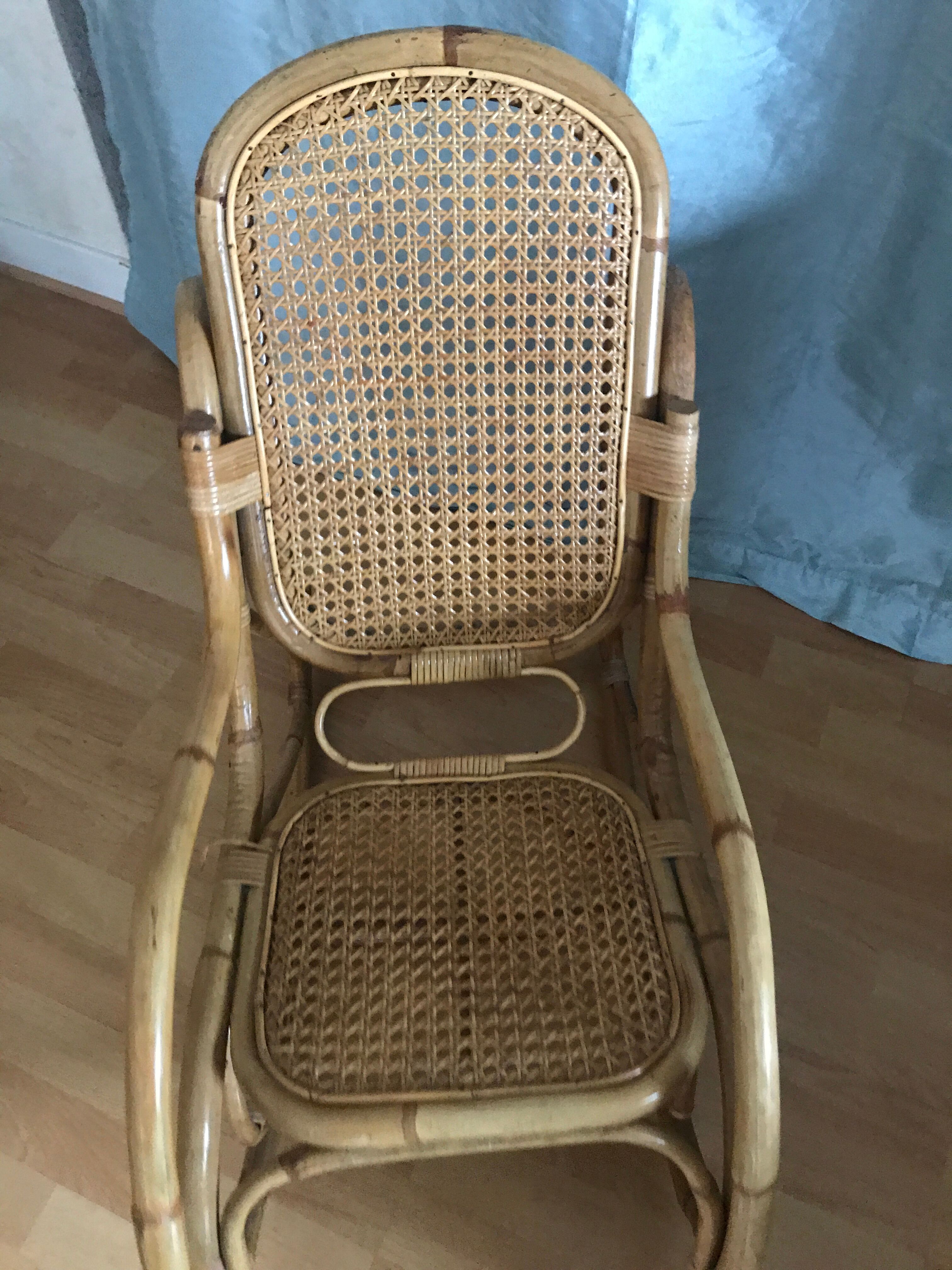 Rocking chair rocker rattan and vintage caning