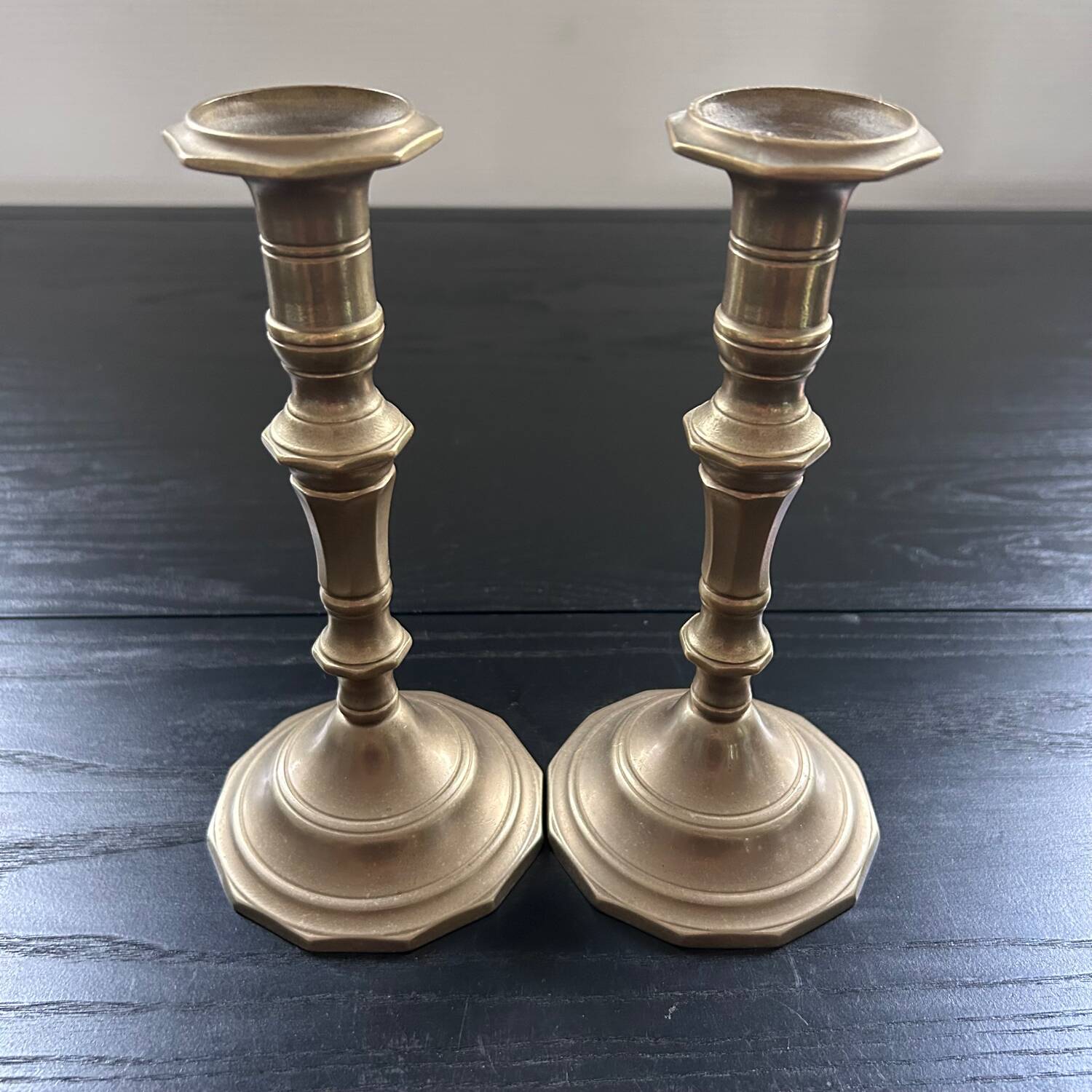 Pair of brass candlesticks
