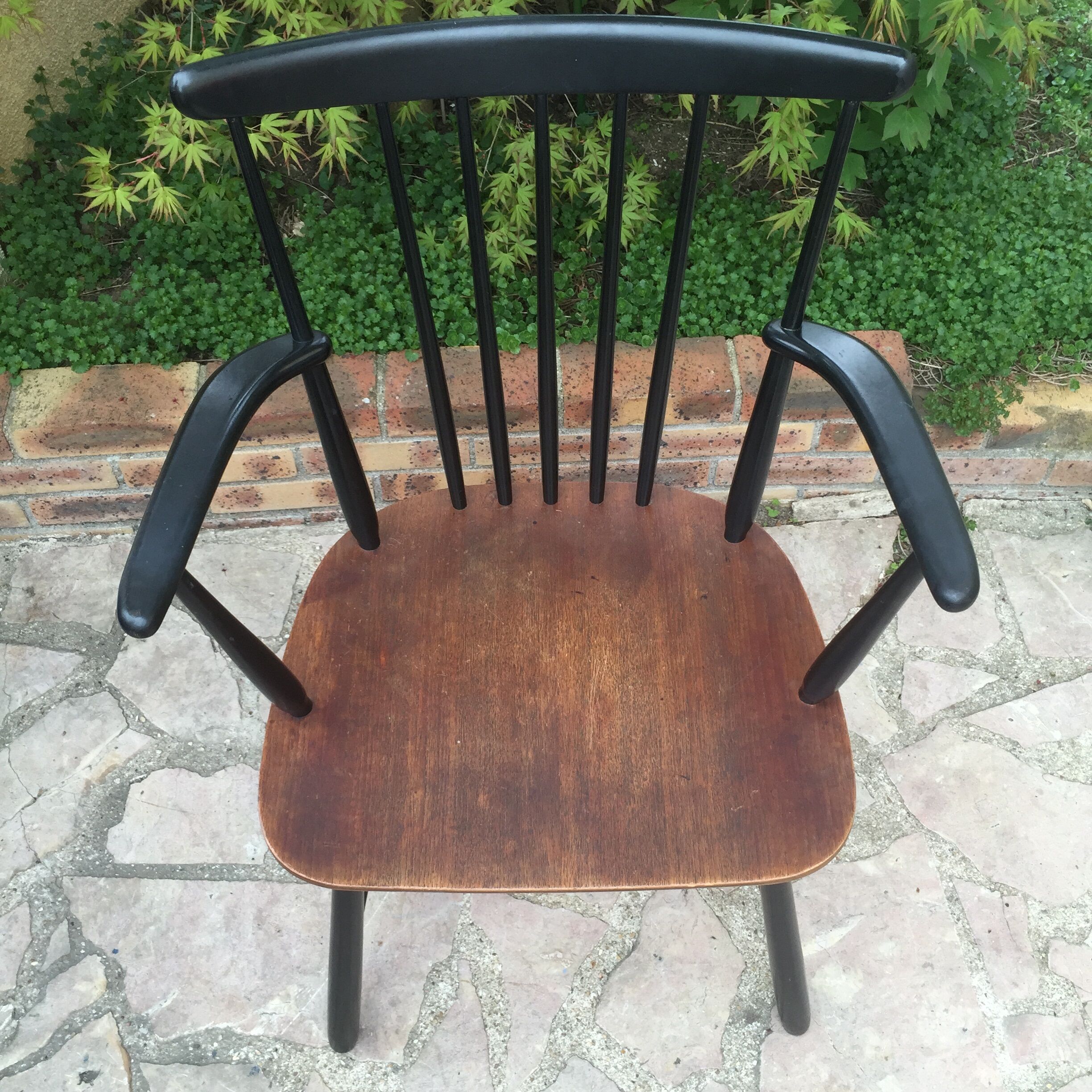 Pair of old wood armchairs