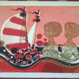 The Angeliaues III. Lithograph by Frédéric MENGUY, 1927-2007