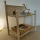 Perforated metal bedside table, 1950s-60s