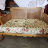 Vintage English sofa in caning