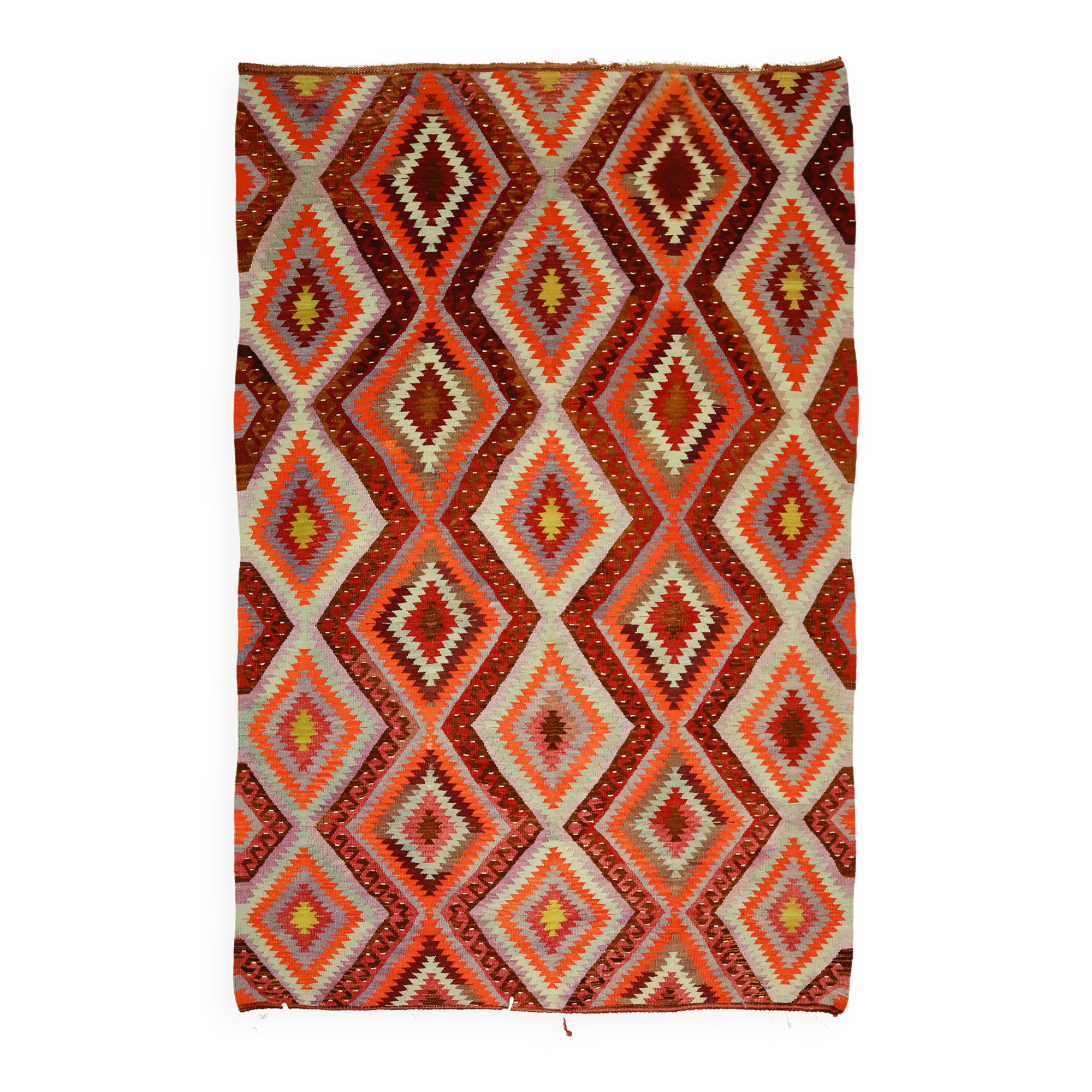 Vintage Colourful Turkish Kilim Rug 170x257 cm Handmade Wool