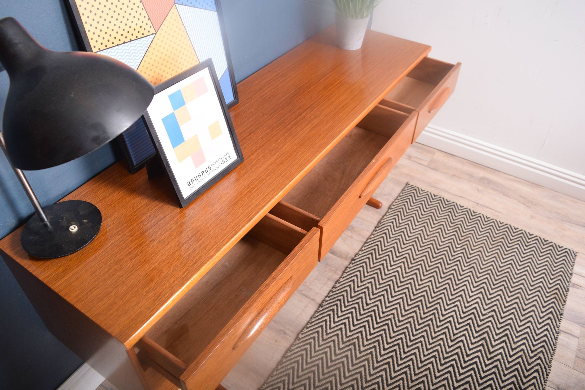 Restored Teak 1960s Austinsuite 6 Drawer Chest Sideboard TV Cabinet