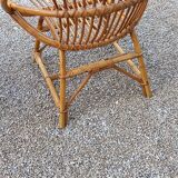 Pair of rattan basket armchairs 60s