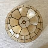 Abat jour, mother-of-pearl and brass suspension