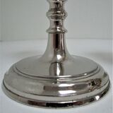 three brass and chrome candle holders early twentieth century