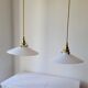 Duo de suspensions en opaline blanche
